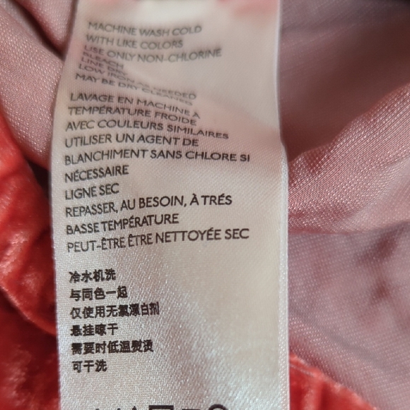 Free People Coral/Pink/Red Crushed Velvet Romper Size 10 - Picture 16 of 16